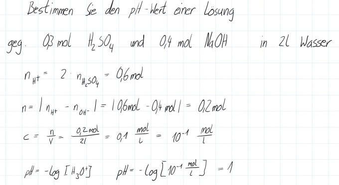 pH-Wert berechnen von Säure | Chemielounge